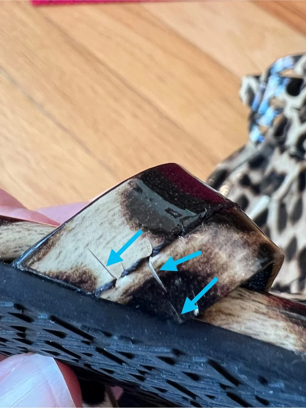 Tory Burch Tan & Black Natural Leopard Printed Patent Leather Miller Sandals